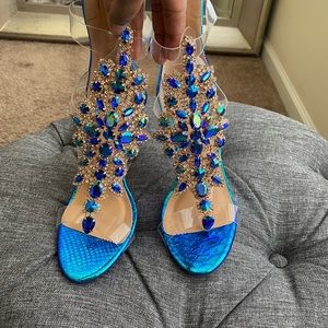 Blue and Clear shoes